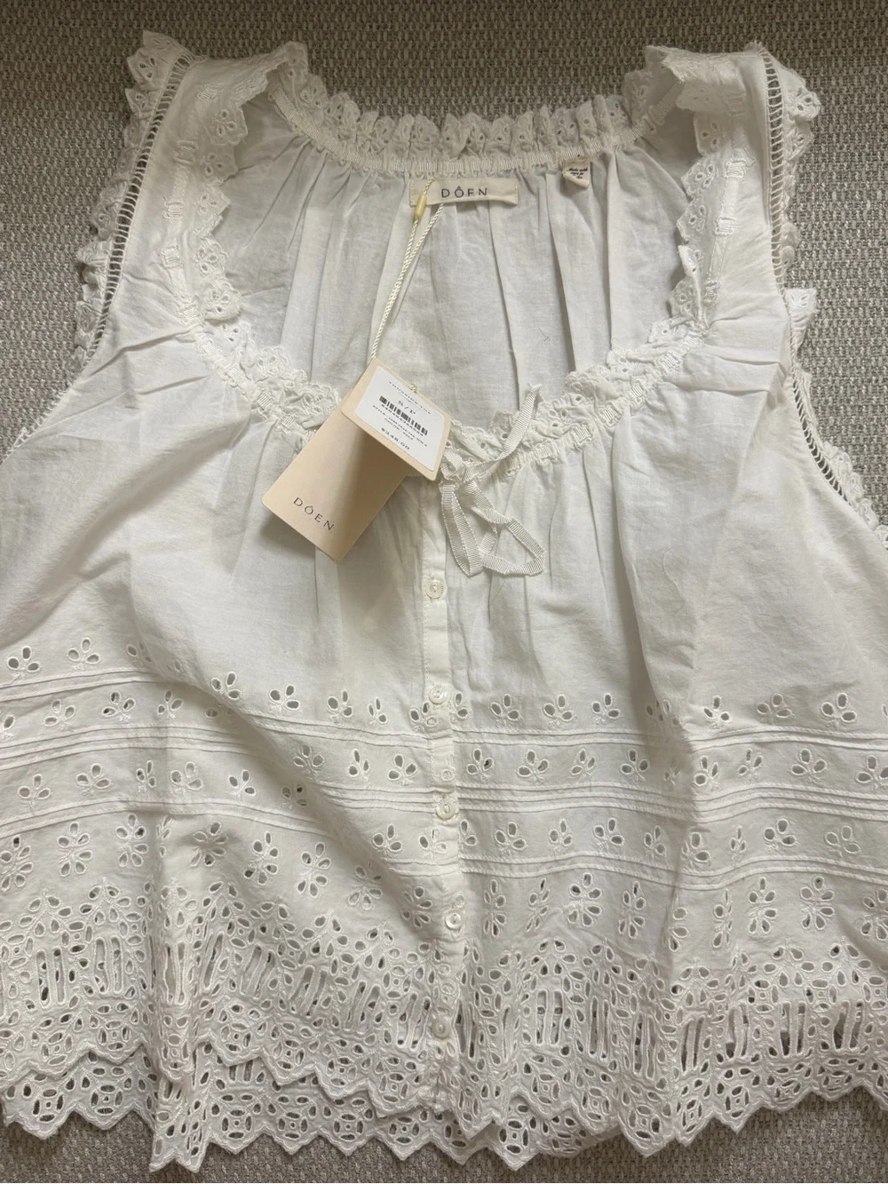 New Doen Toussine Top Salt S - Picture 4 of 5